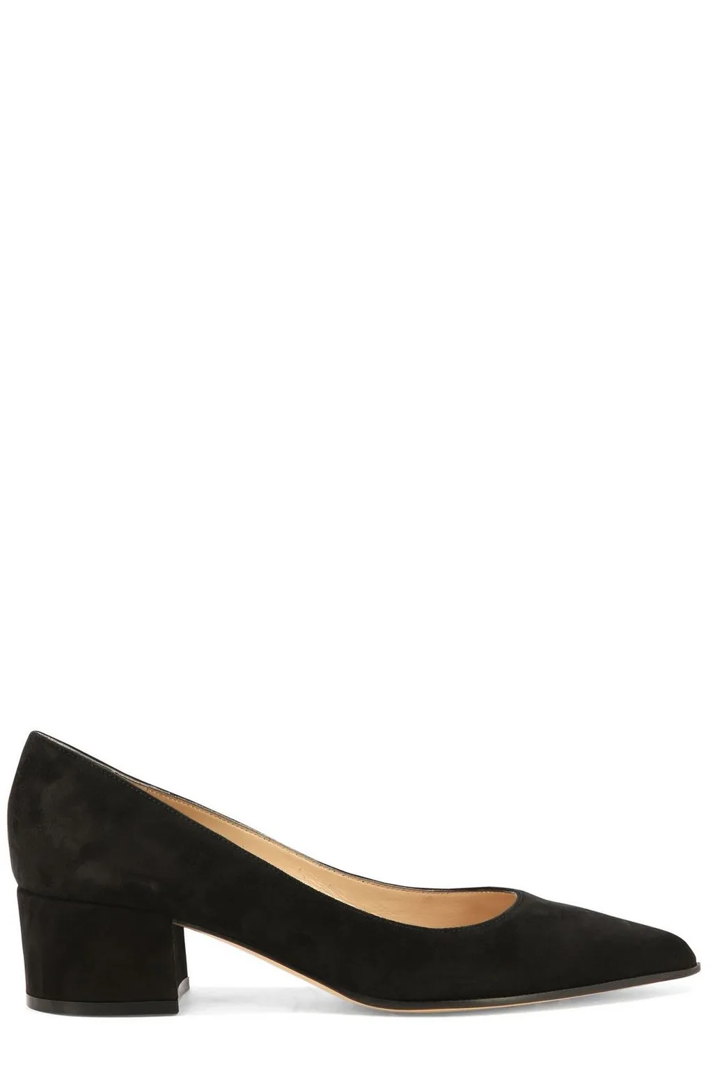 Pointed Toe Block Heel Pumps