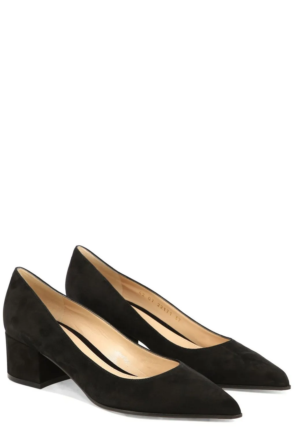 Pointed Toe Block Heel Pumps