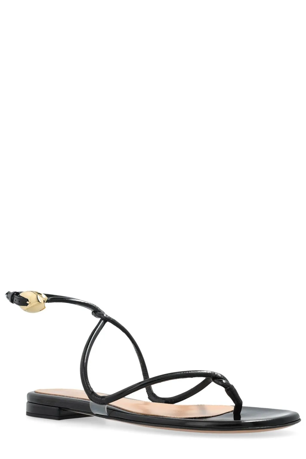 Thong Sandals With Golden Detail