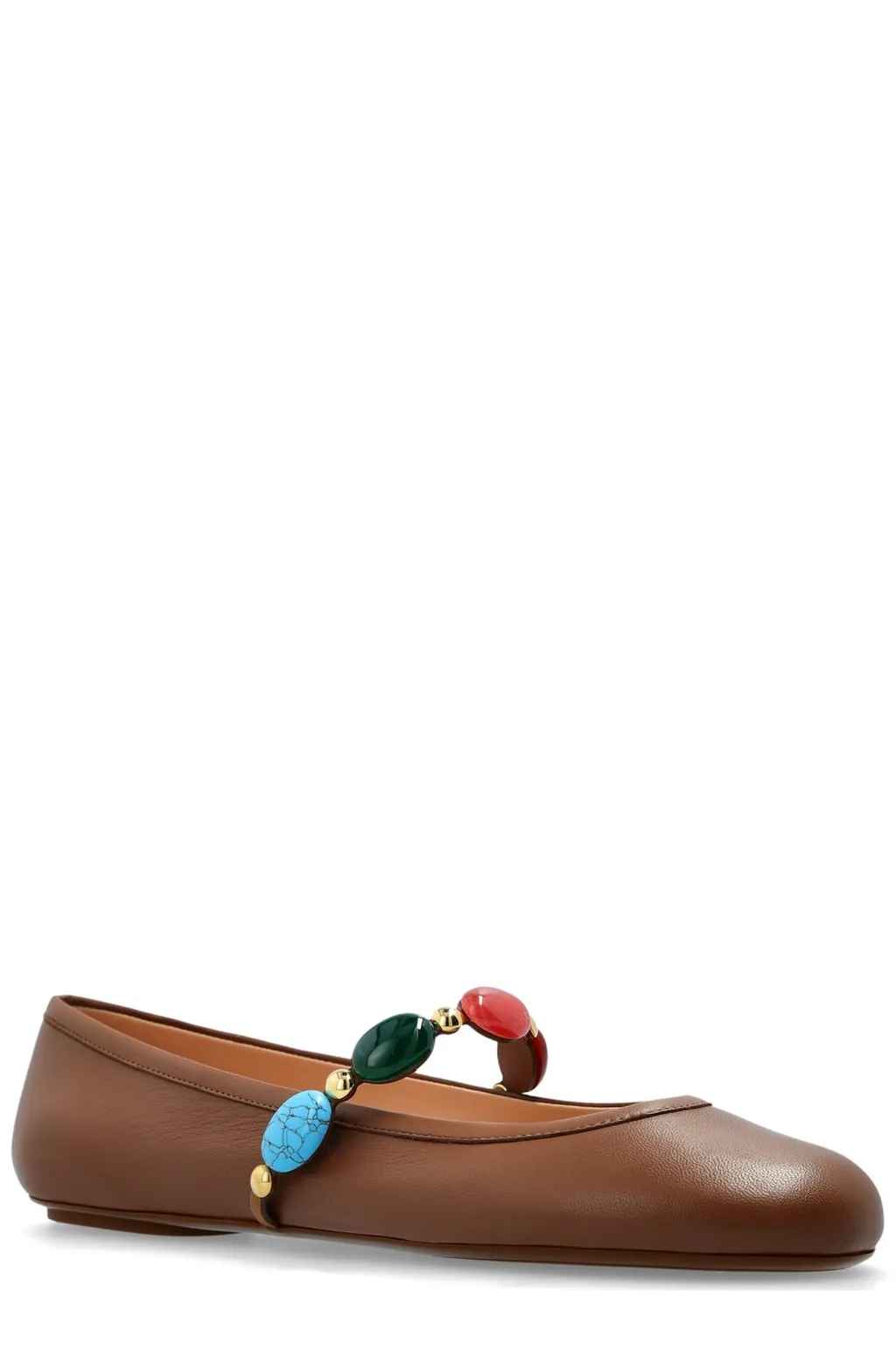 Ballet Flats With Embellished Strap