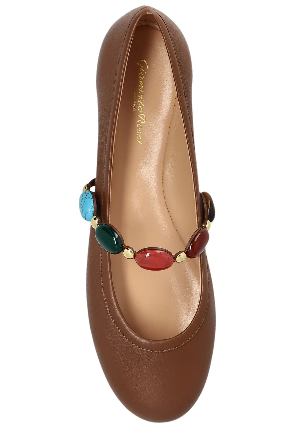 Ballet Flats With Embellished Strap