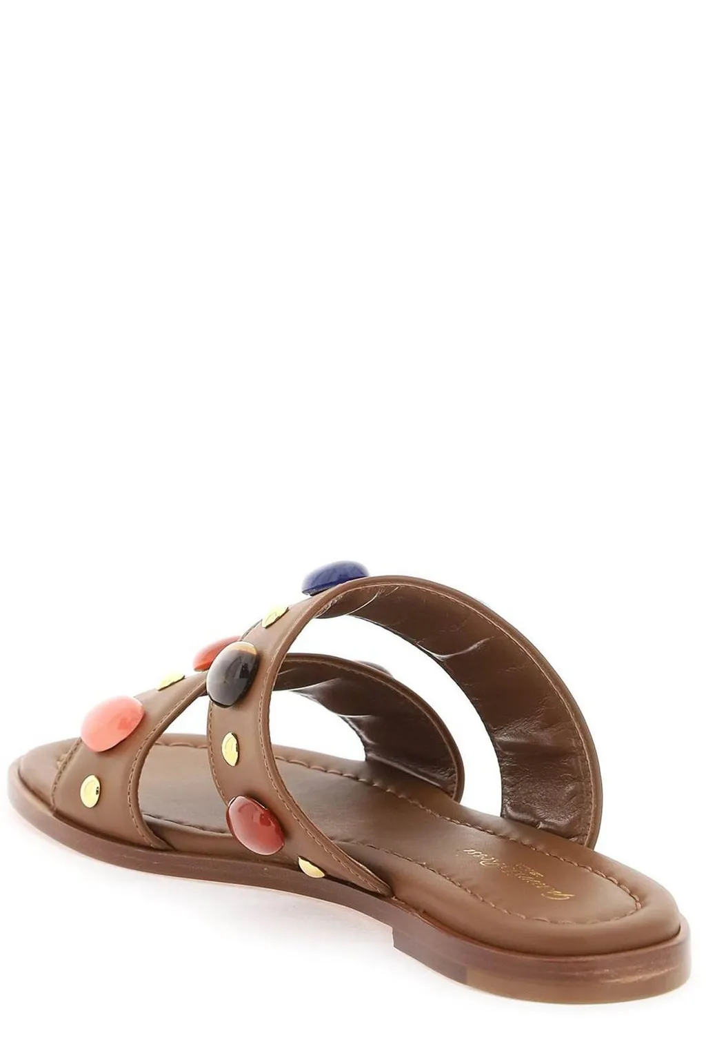 Flat Sandals With Gem Embellishments