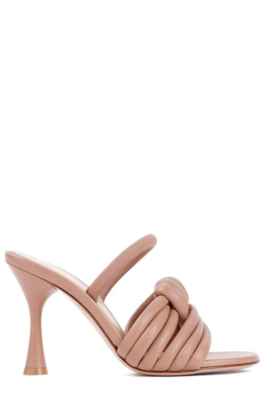 Padded Knot Heeled Mules