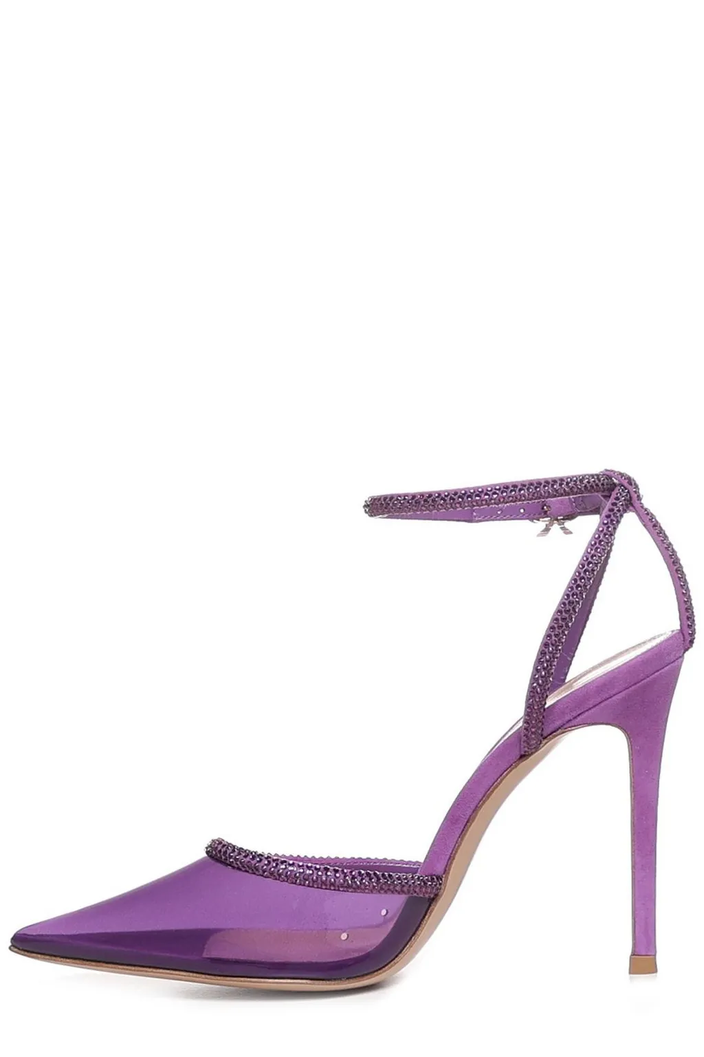 Pumps With Ankle Strap And Crystal Embellishments