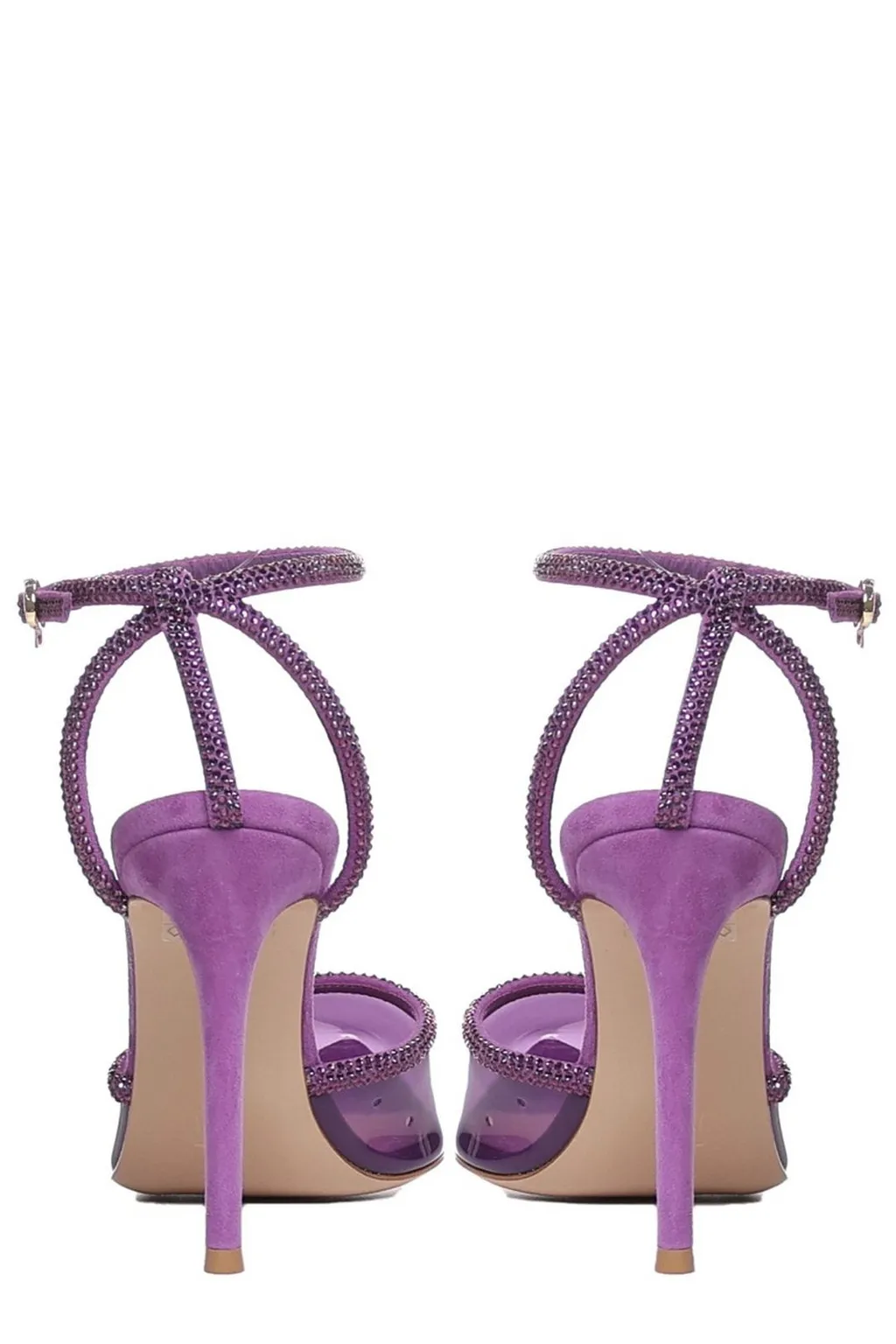 Pumps With Ankle Strap And Crystal Embellishments