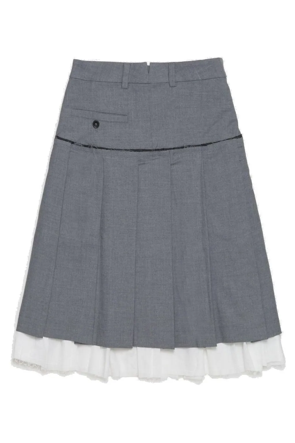 Pleated Skirt With Ruffled Hem