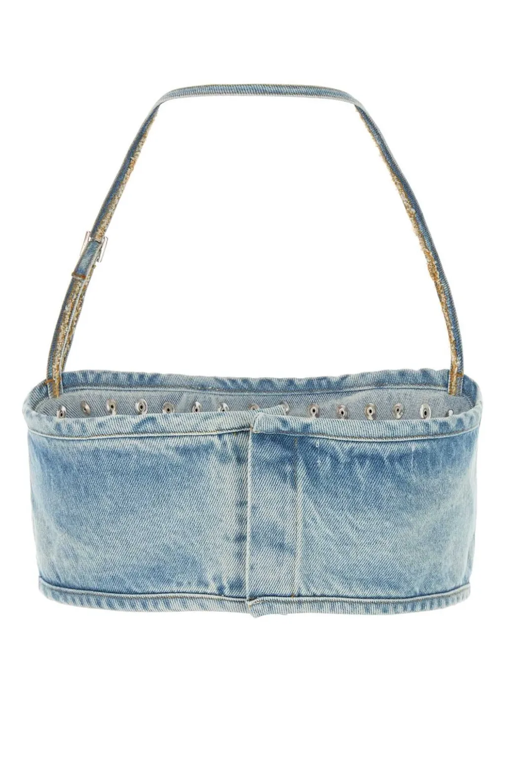 Denim Studded Shoulder Bag