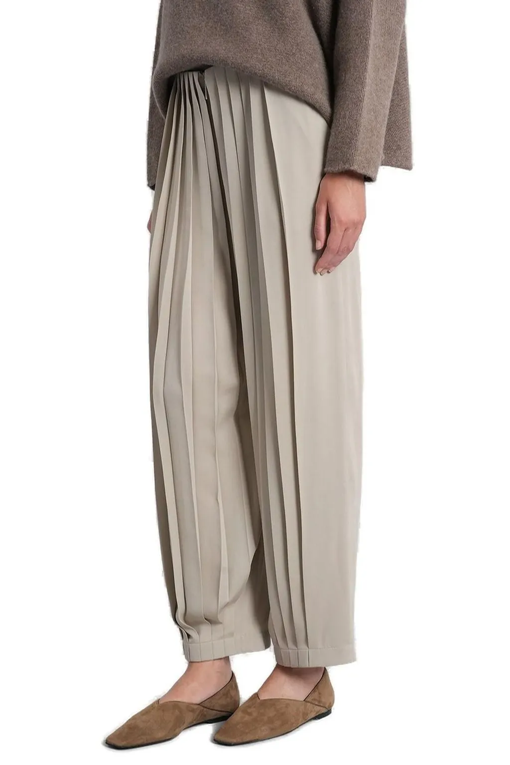 Pleated Wide-Leg Pants