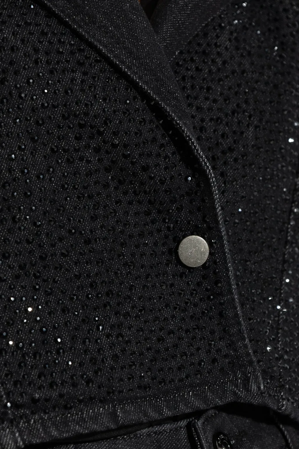 Cropped Jacket With Rhinestones