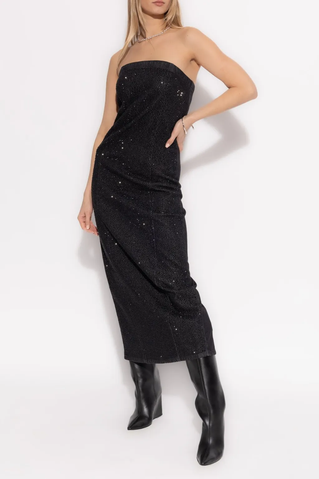 Strapless Sequin Maxi Dress