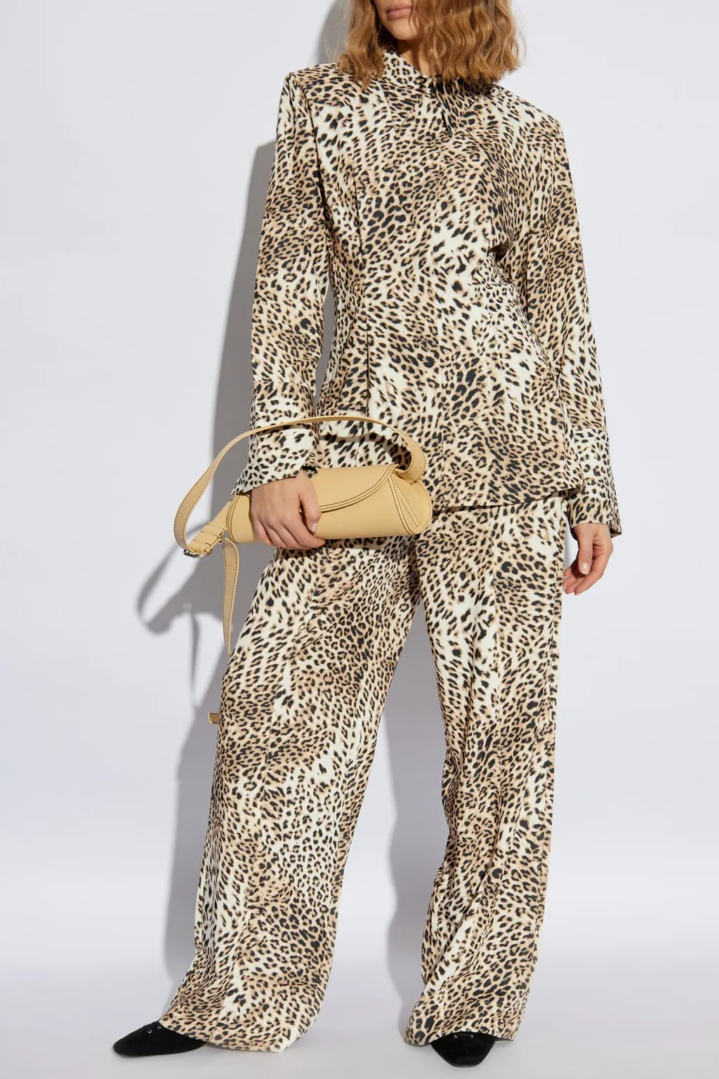 Printed Wide-Leg Trousers
