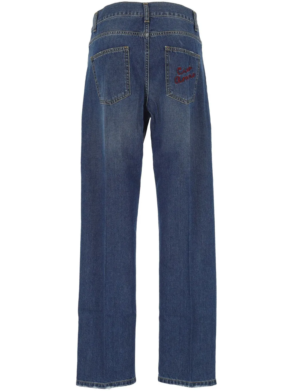 High-Waisted Straight-Leg Jeans