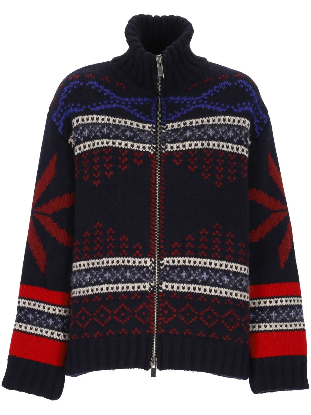 Zip-Up Turtleneck Sweater