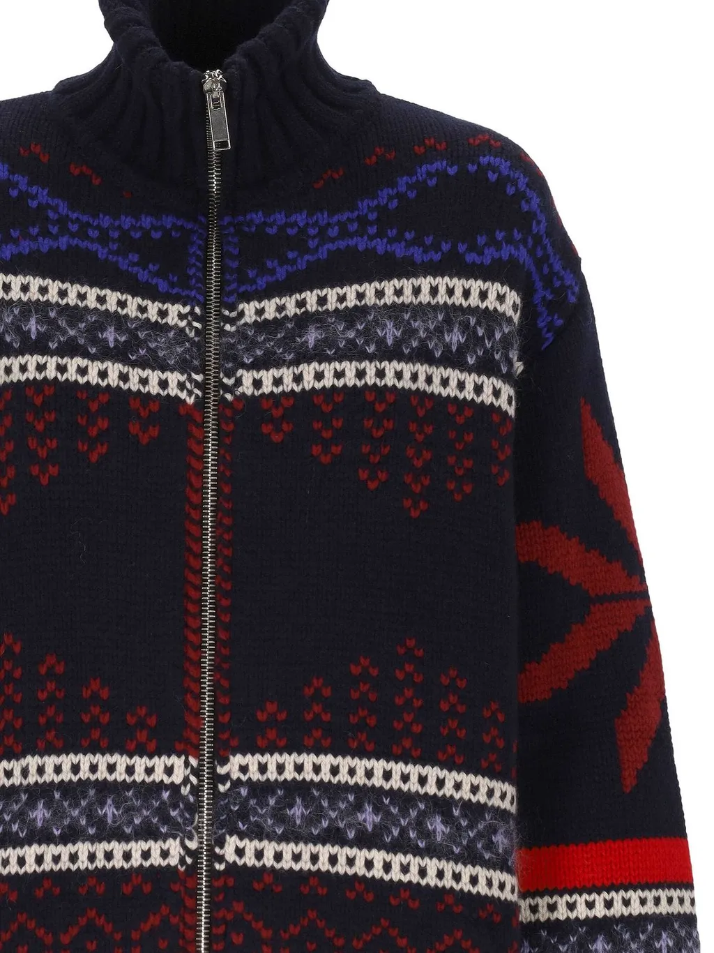 Zip-Up Turtleneck Sweater