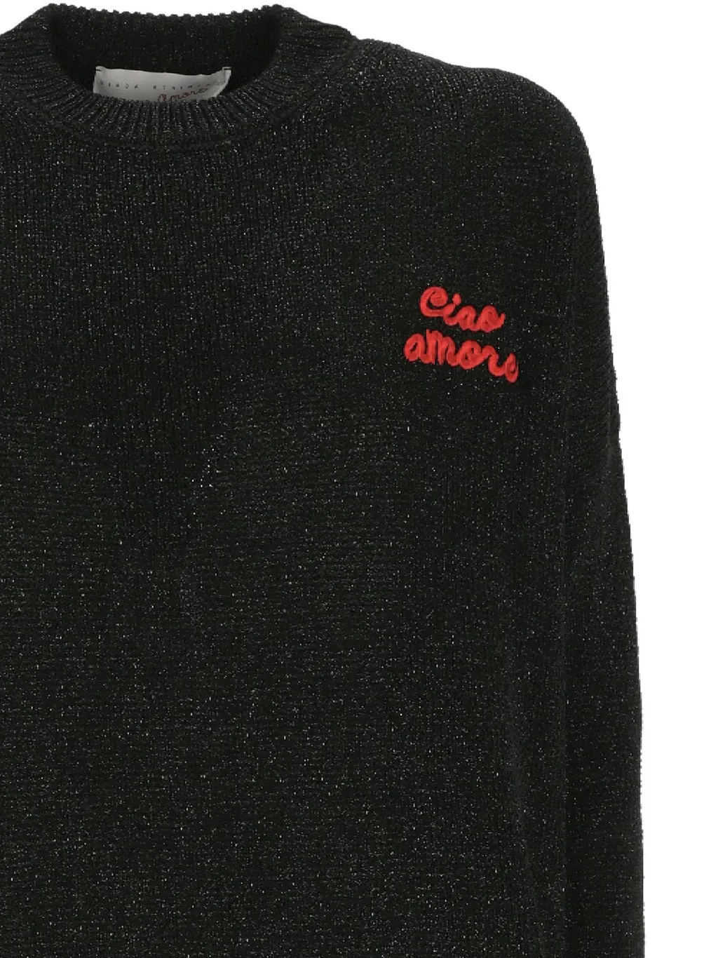 Sweater With Embroidered Slogan Ciao Amore