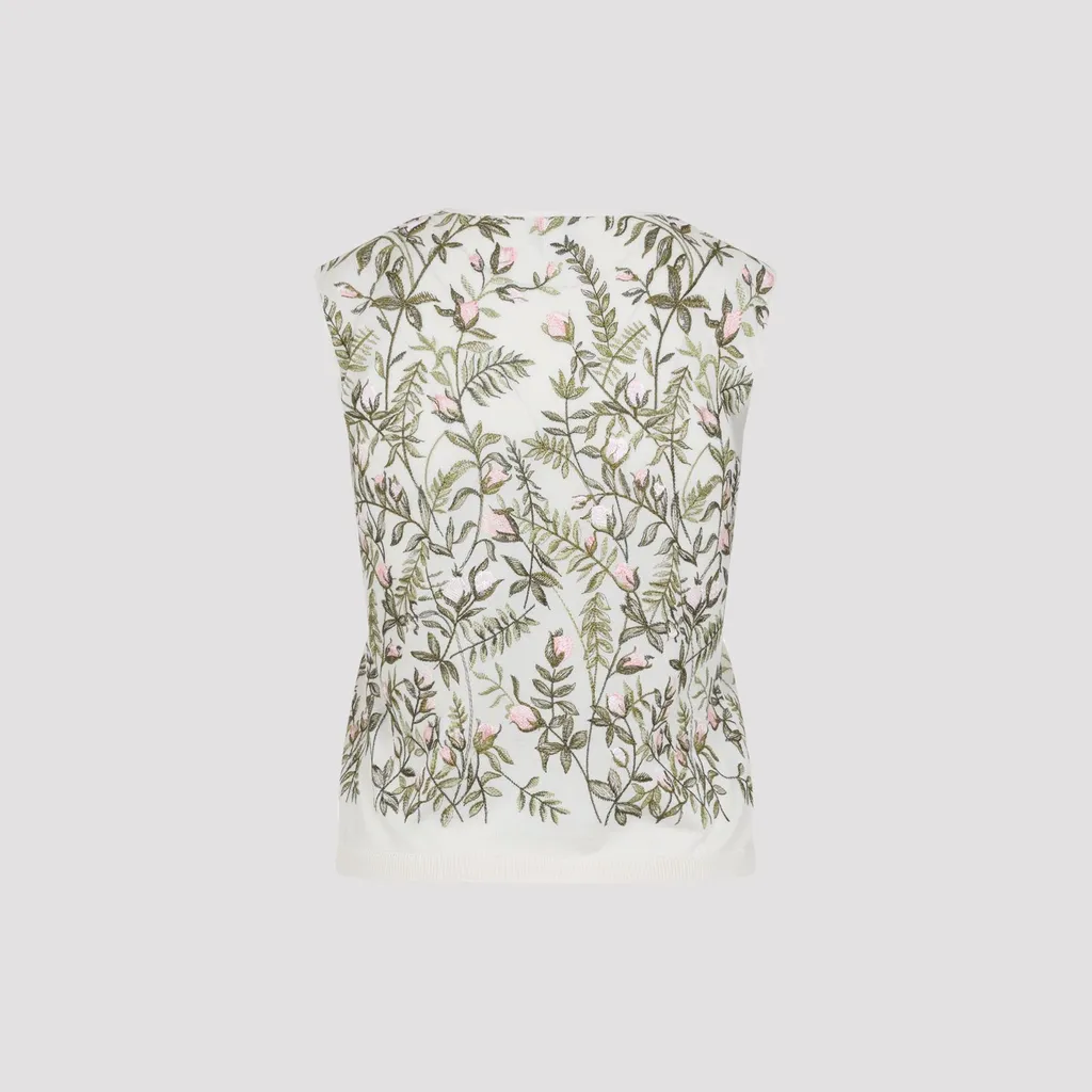 Sleeveless Embroidered Top