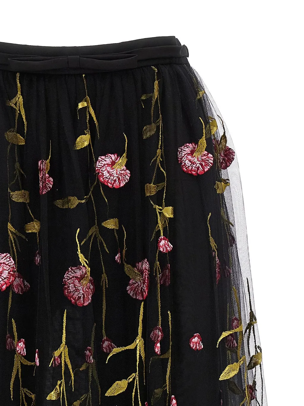 Maxi Tulle Skirt With Floral Embroidery