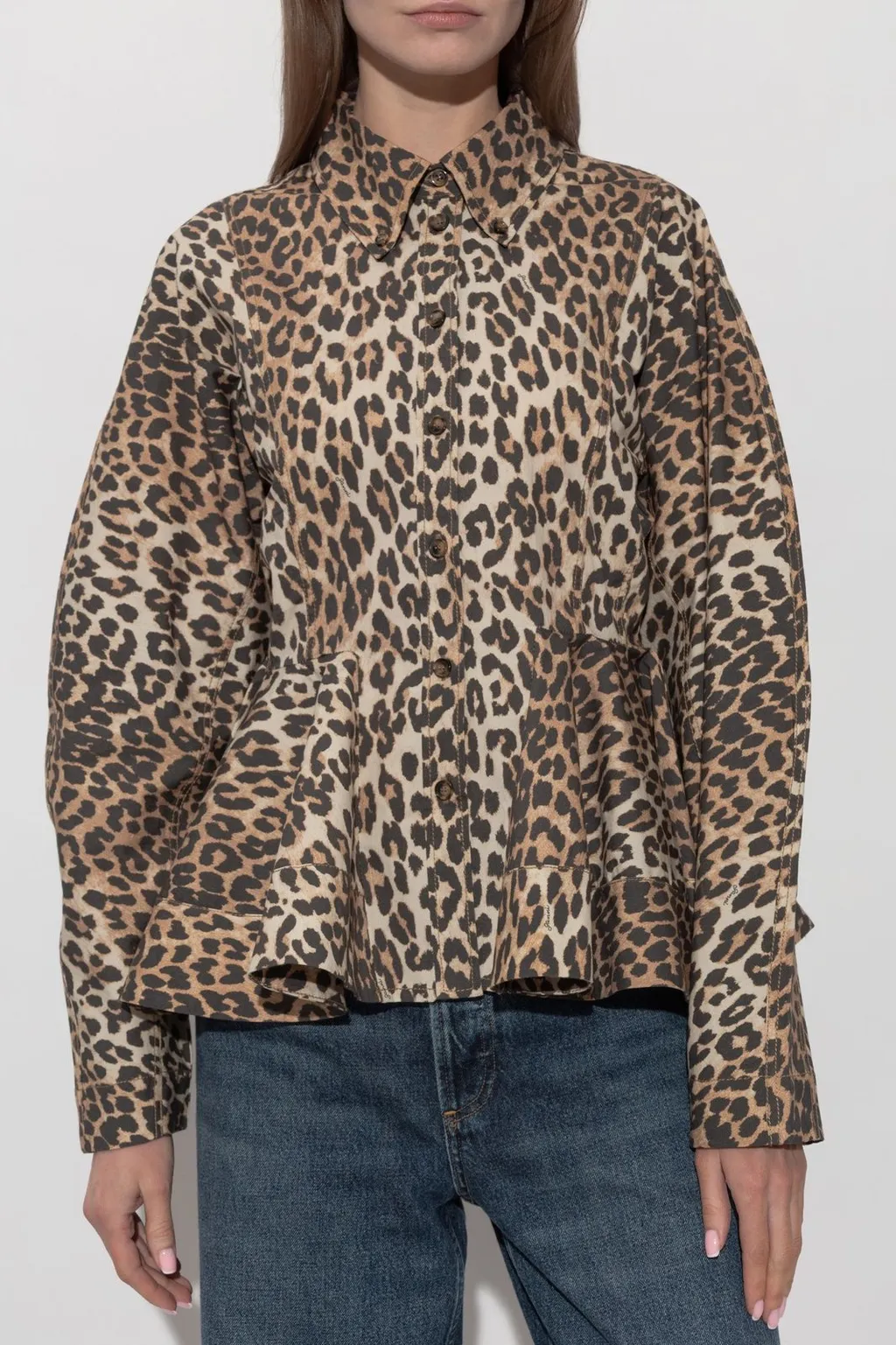Leopard Print Peplum Shirt