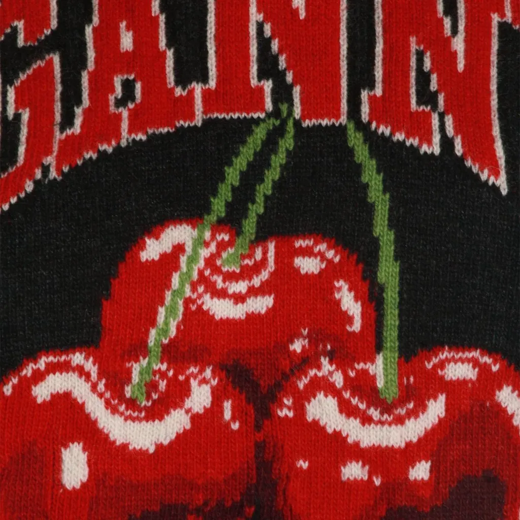 Knitted Vest With Cherry Print