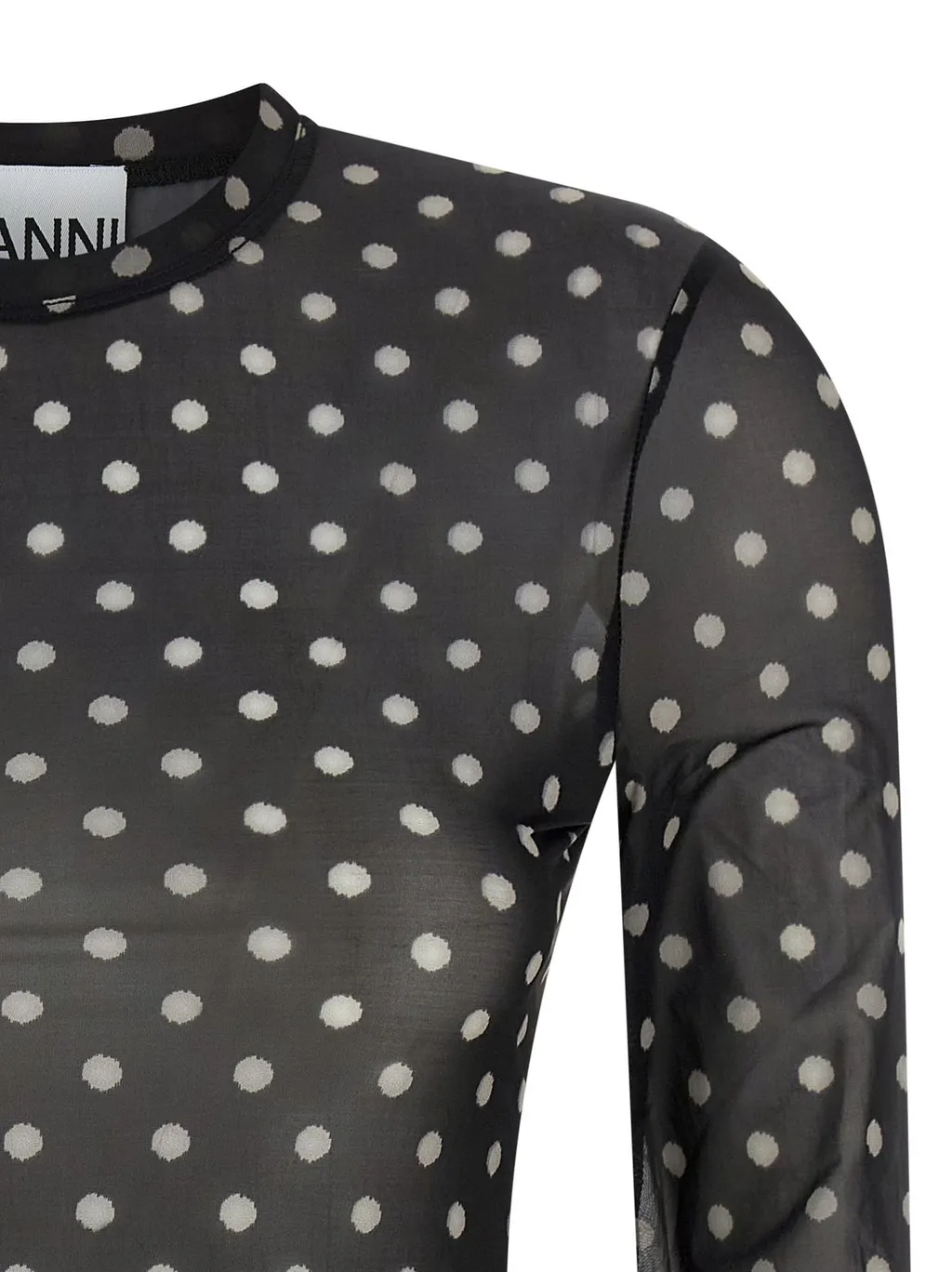 Mesh Polka Dot Top