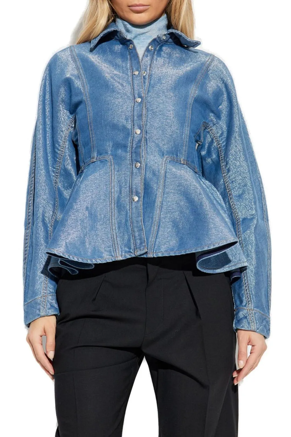 Denim Peplum Jacket
