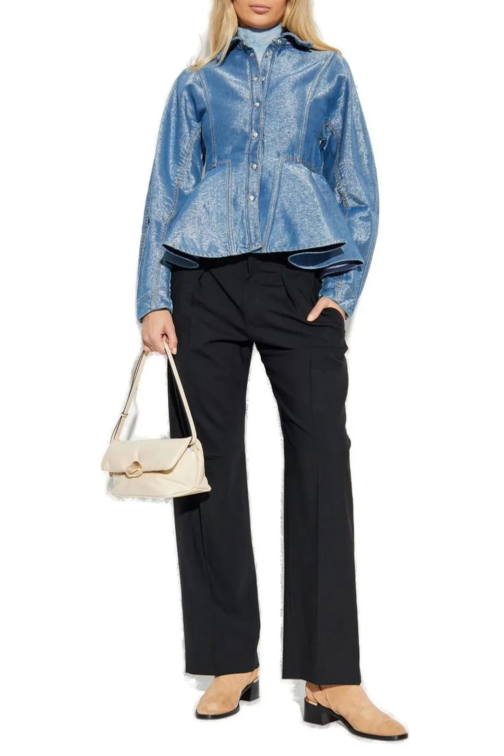 Denim Peplum Jacket