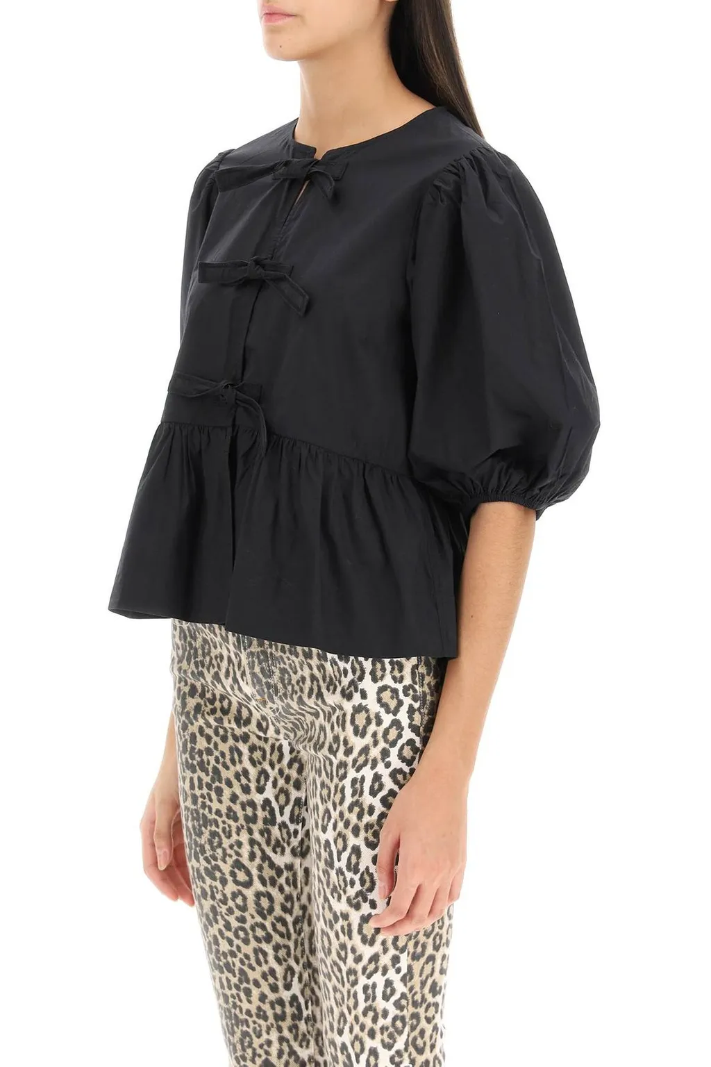 Peplum Blouse With Bows