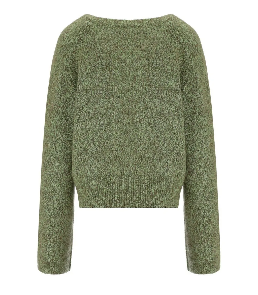 V-Neck Cropped Sweater