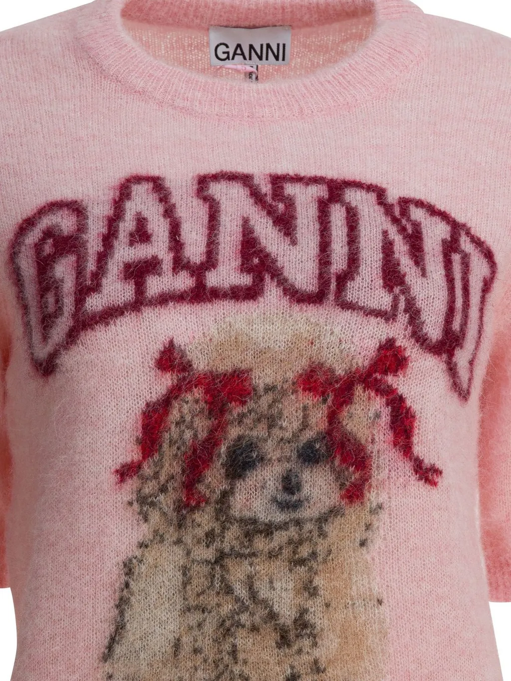 Knit Sweater With Dog Graphic