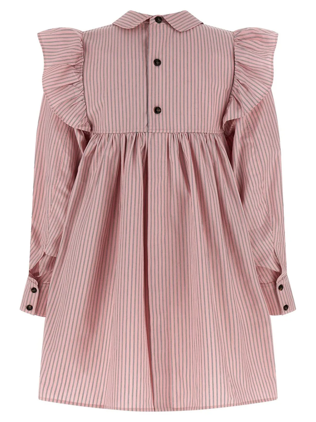 Striped Cotton Dress With Ruffles