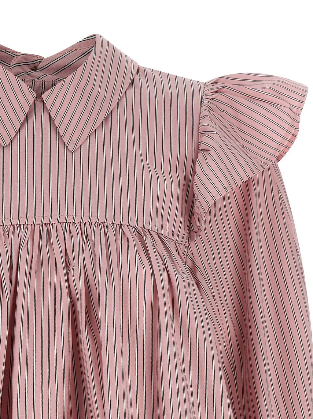 Striped Cotton Dress With Ruffles