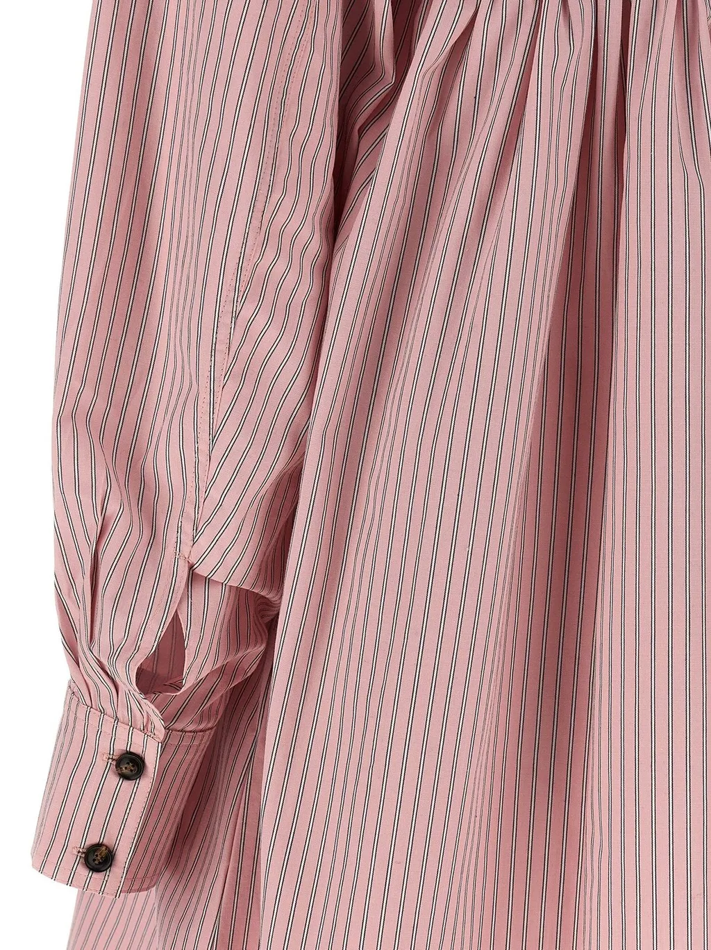 Striped Cotton Dress With Ruffles