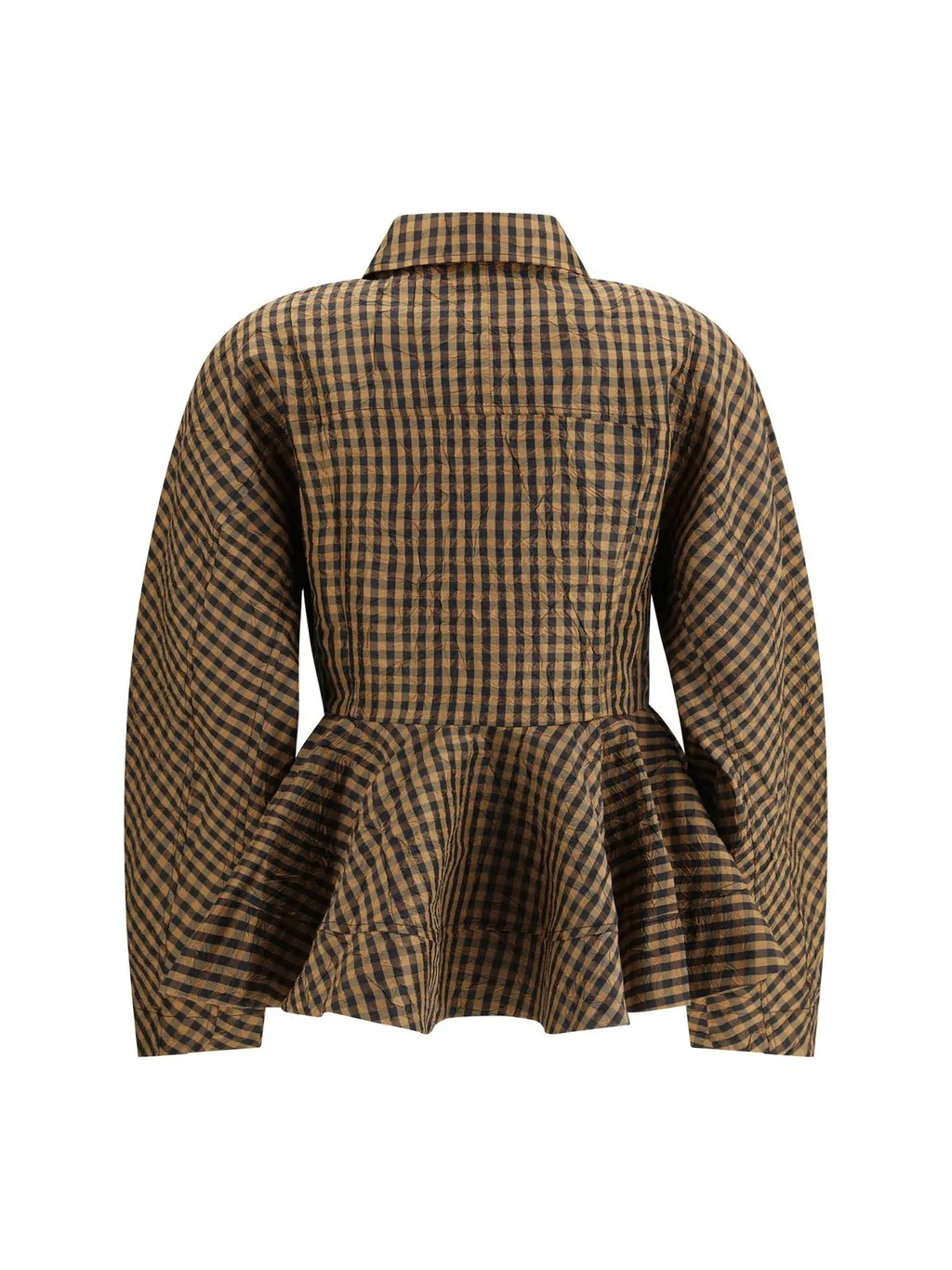 Gingham Peplum Shirt