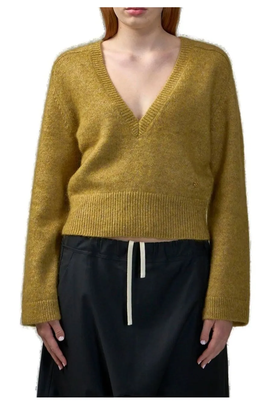 V-Neck Cropped Sweater