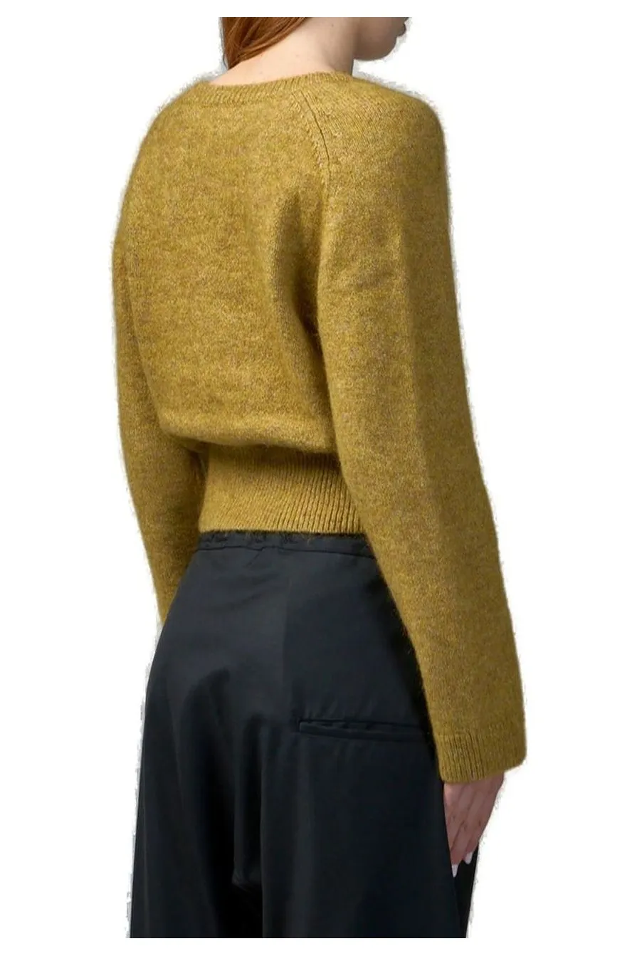 V-Neck Cropped Sweater