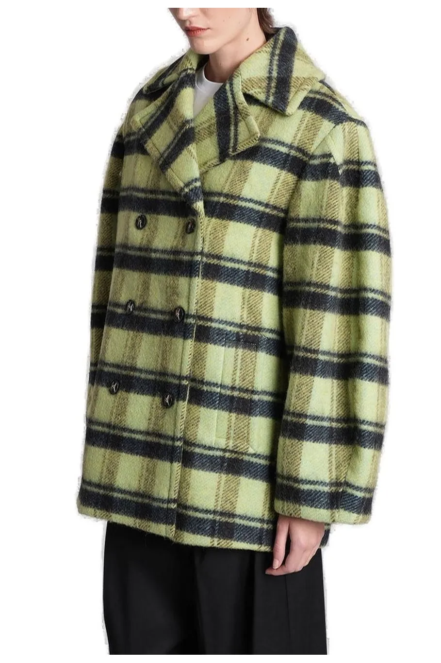 Double-Breasted Plaid Jacket