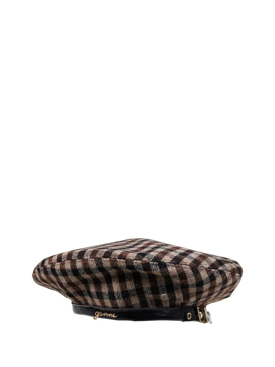 Checked Wool Blend Beret