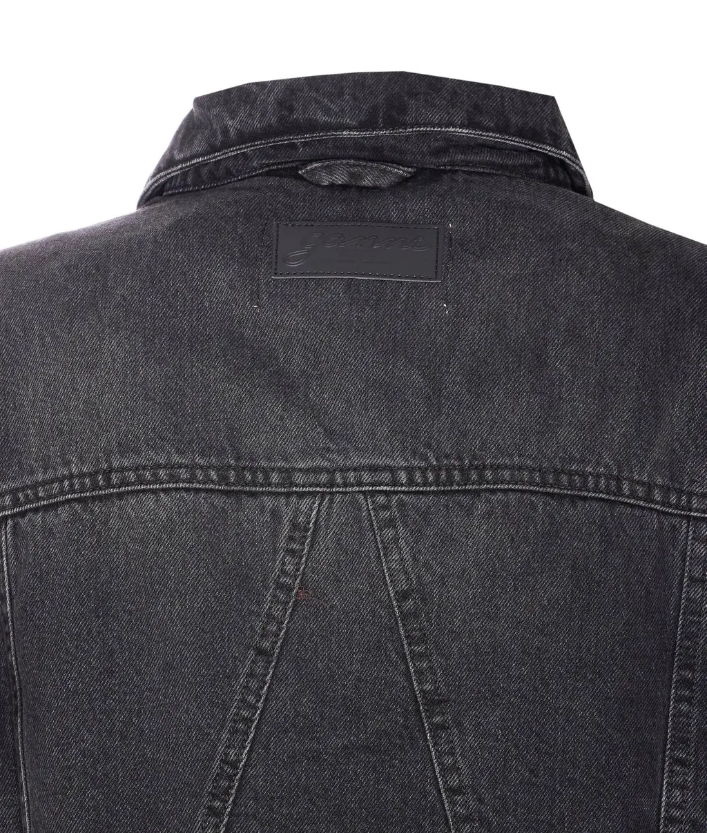 Denim Bomber Jacket With Ruched Sleeves