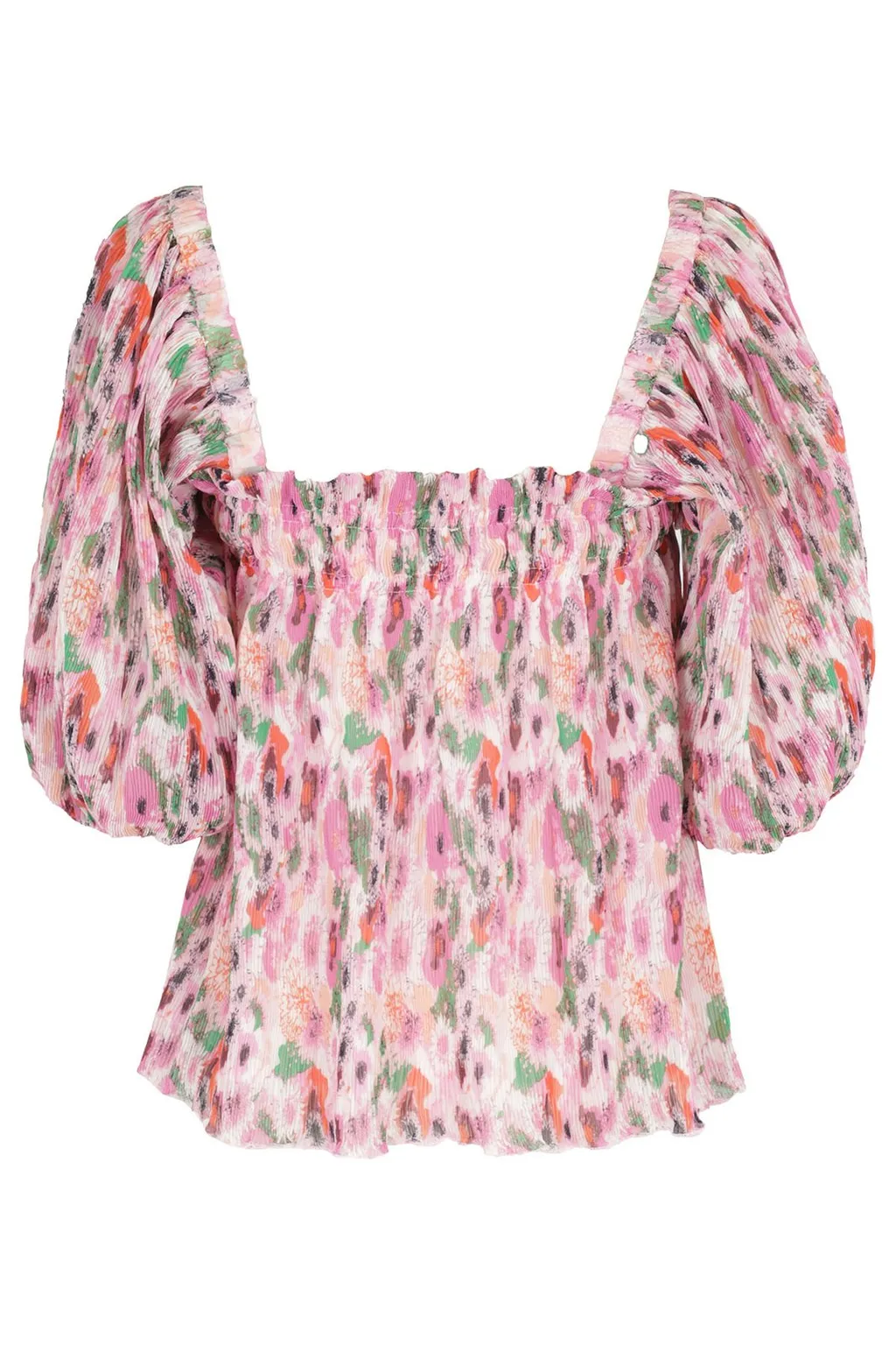 Smocked Square Neck Top