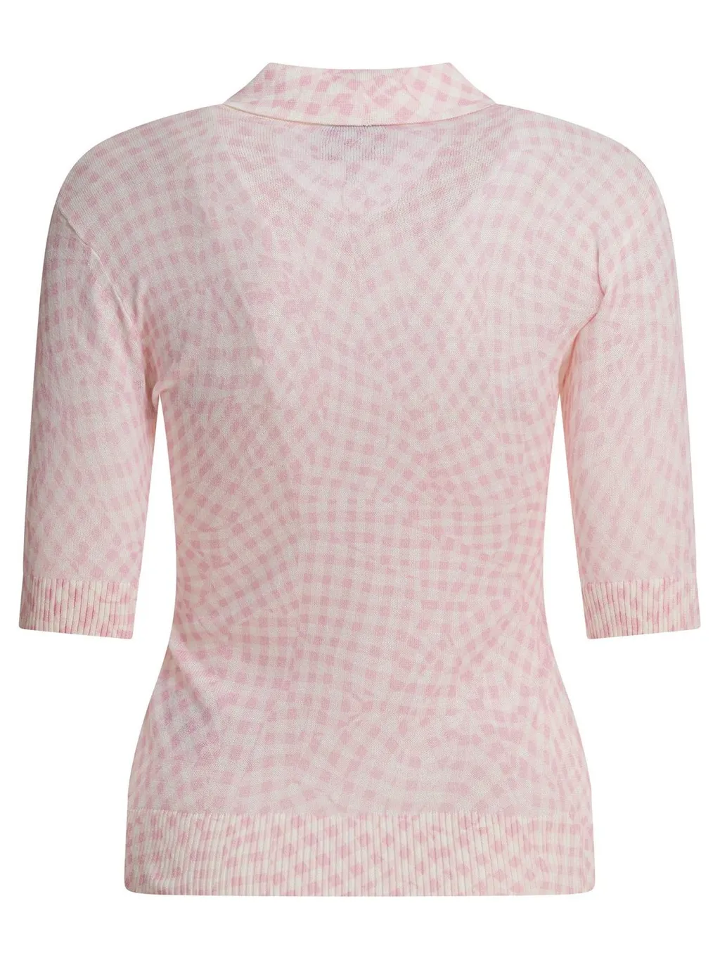 Gingham Knit Polo Shirt