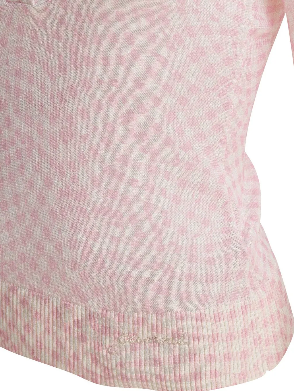 Gingham Knit Polo Shirt