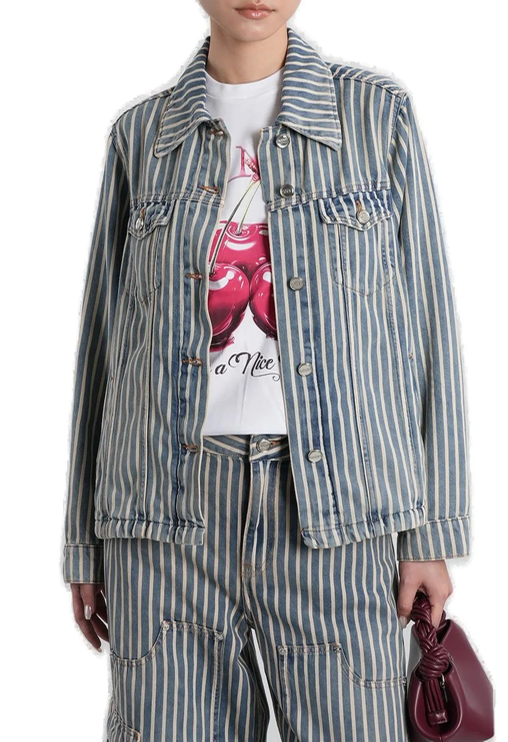 Striped Denim Jacket