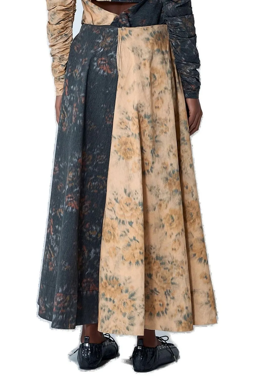 Paneled Maxi Skirt