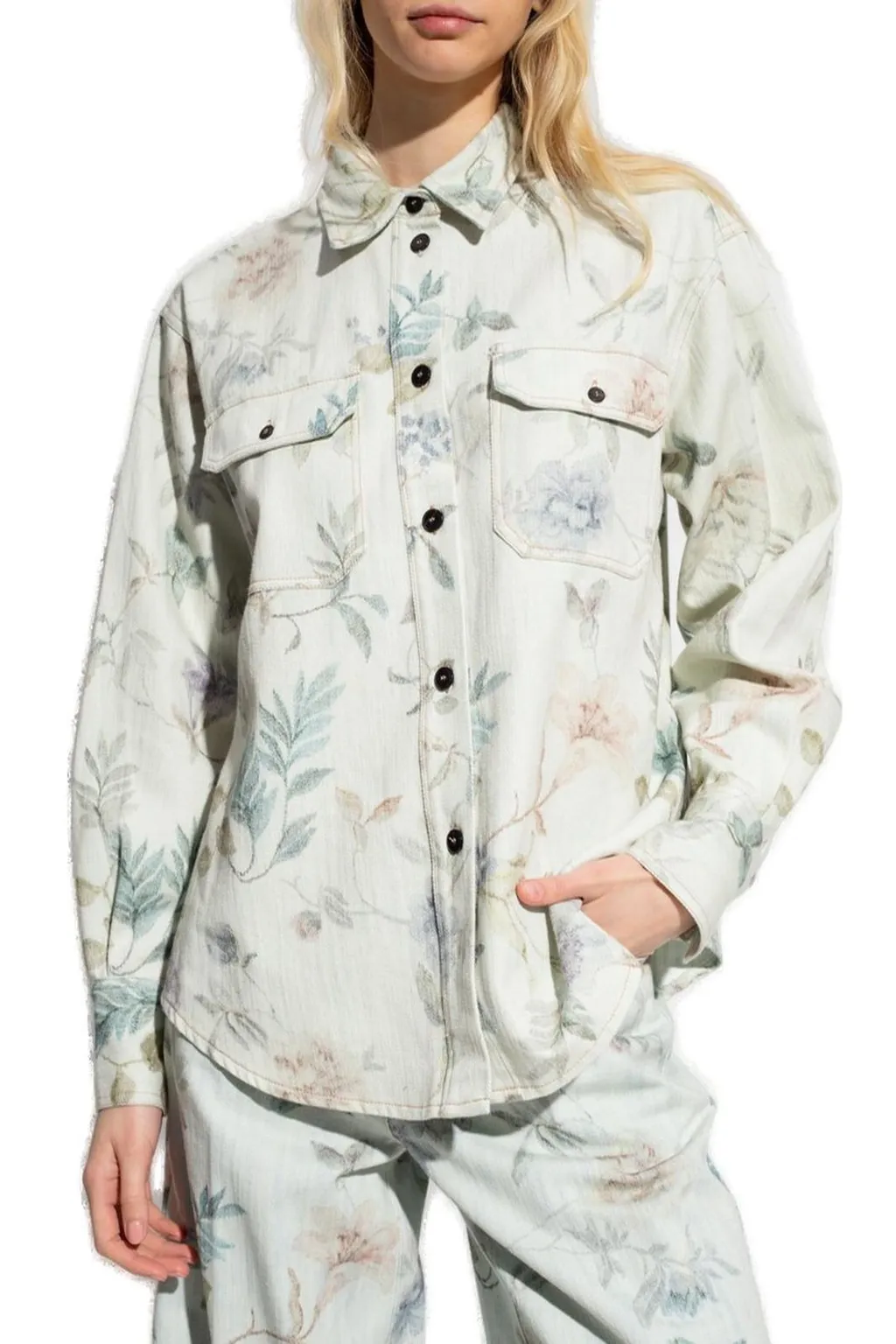 Floral Print Denim Shirt