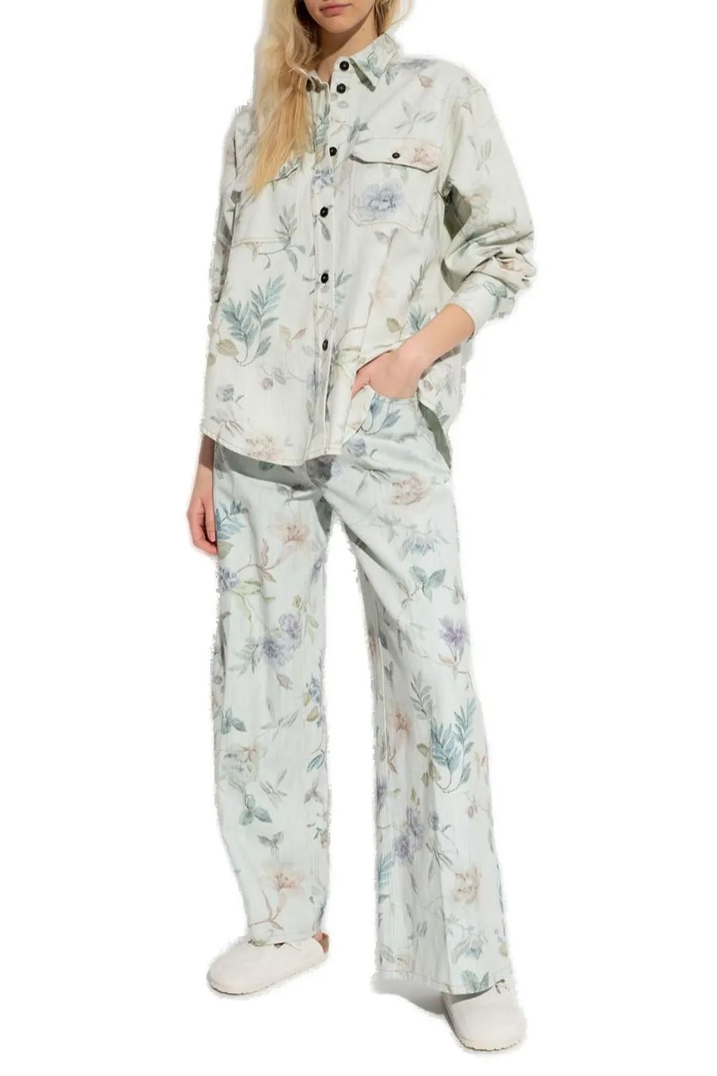 Floral Print Denim Shirt