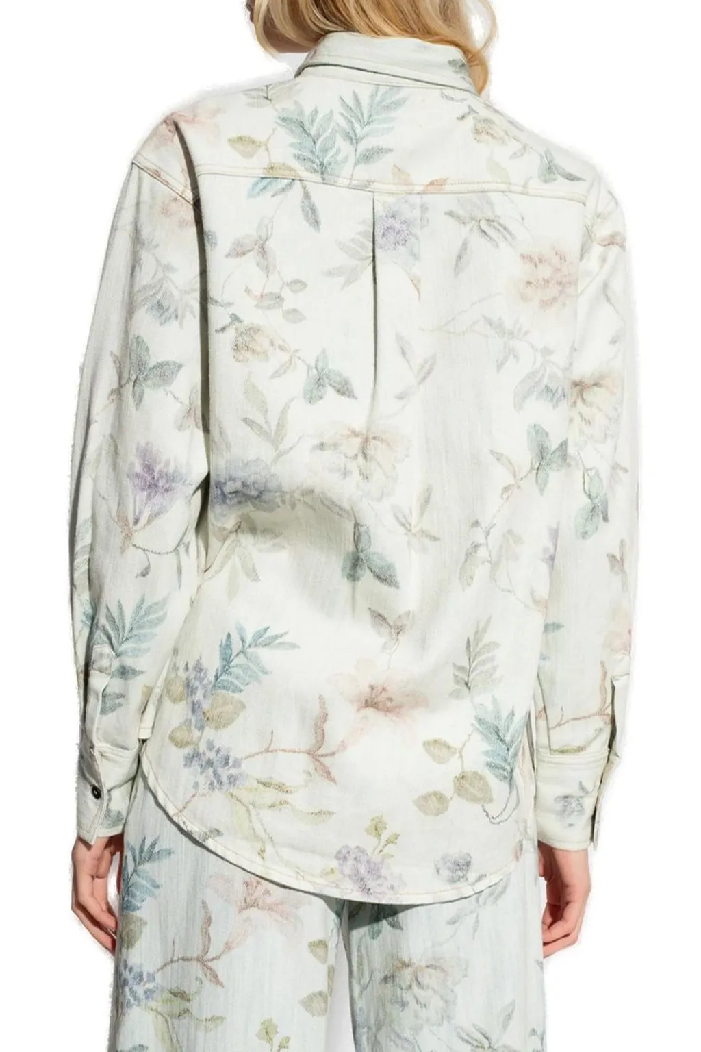Floral Print Denim Shirt