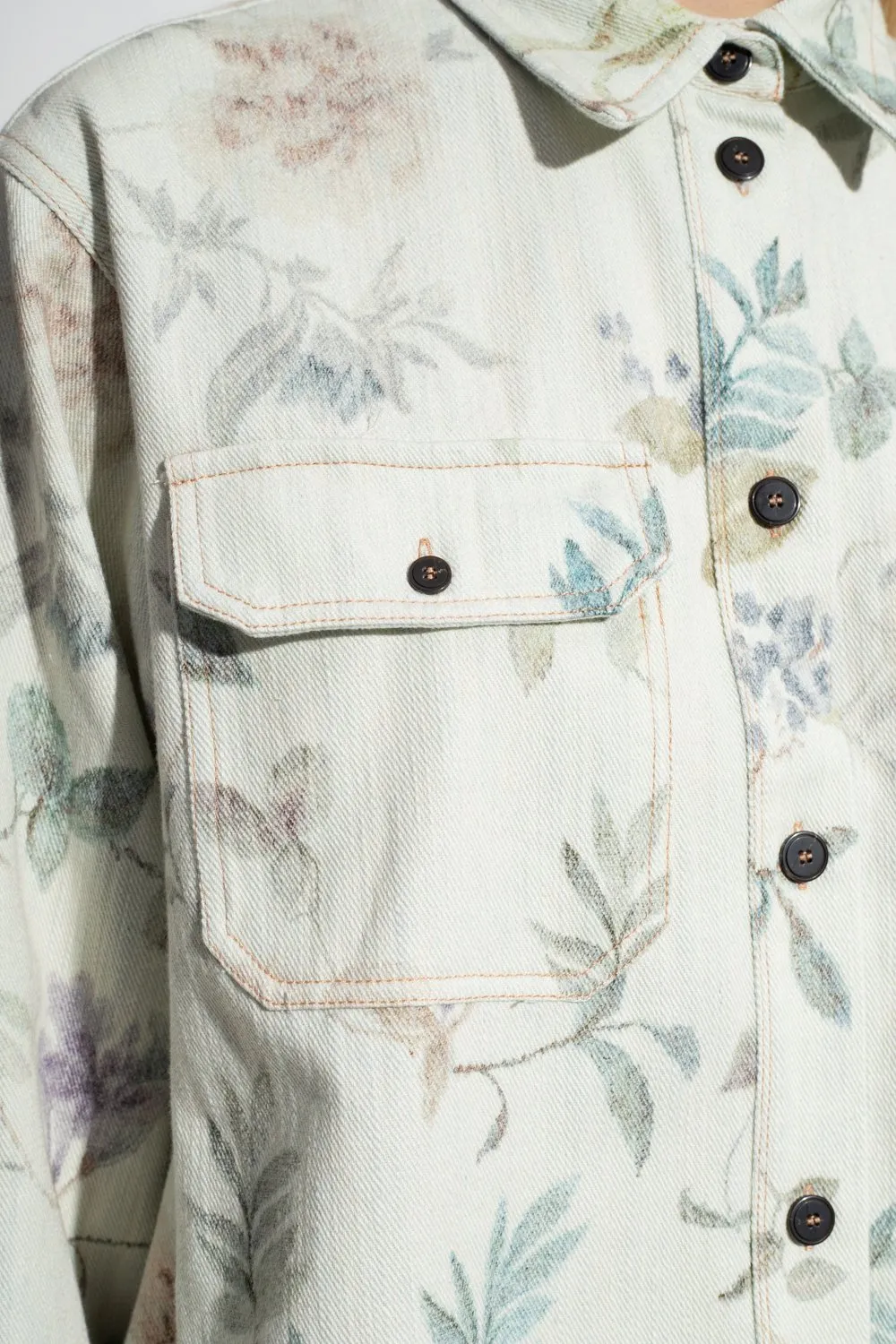 Floral Print Denim Shirt