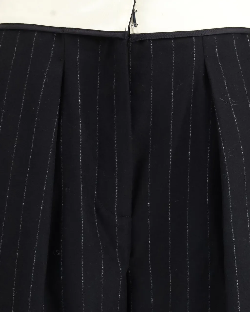 Pinstripe Wide-Leg Trousers