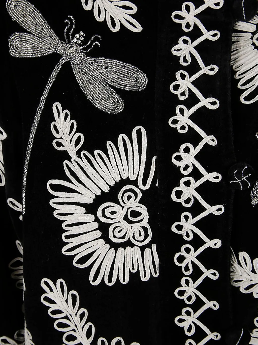 Embroidered Velvet Coat