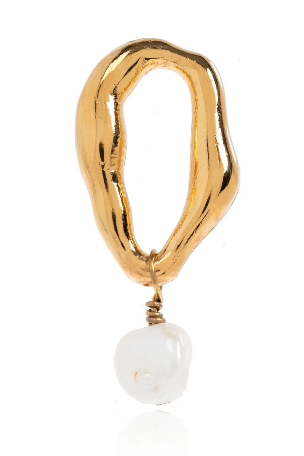 Asymmetric Drop Earrings With Pearl